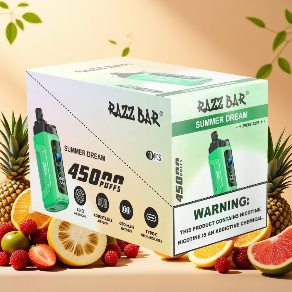 Razz Bar 45000 Puffs Desechable Vape Sueño de Verano con Batería 650 mAh