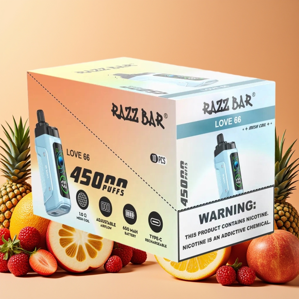 Razz Bar 45000 Puffs Vape Desechable Amor 66 con Batería 650 Mah