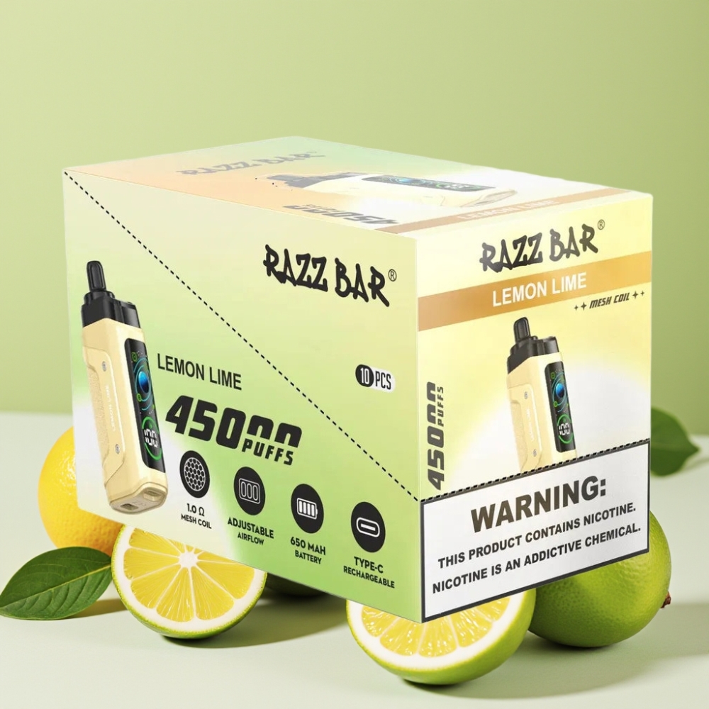 Razz Bar 45000 Puffs Vape Desechable Limón Lima con Batería 650 mAh