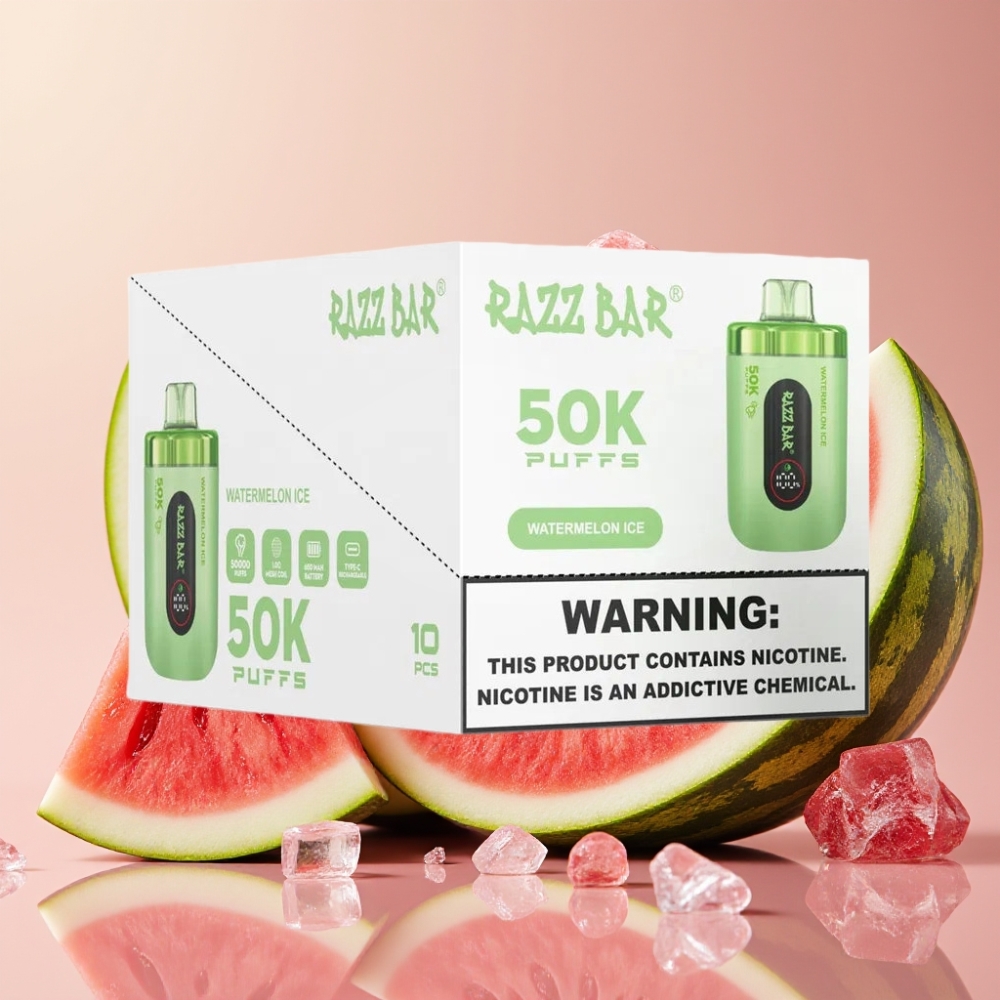 Razz Bar 50K Puffs Desechable Vape Sandía Helada y Razz Bar 50K Puffs Desechable Vape