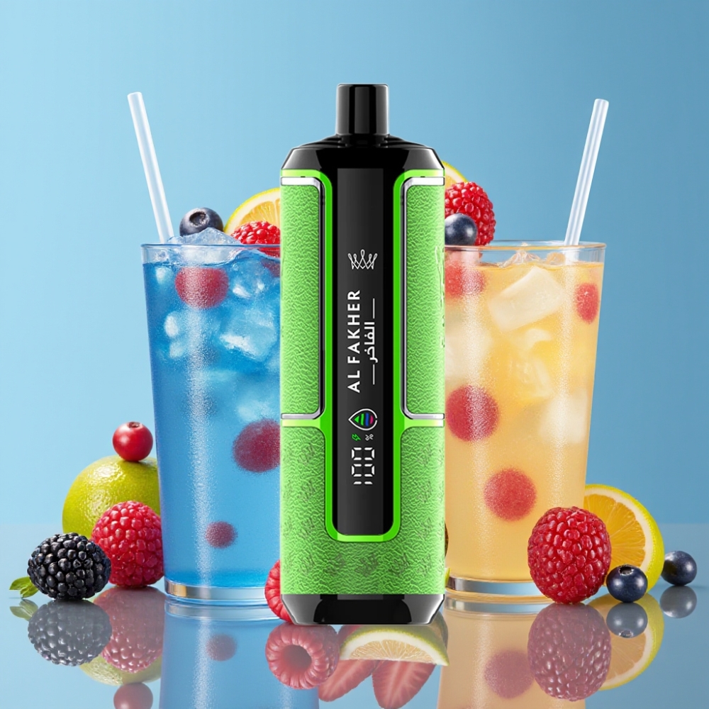 Al Fakher Crown Bar 15K Hypermax Vape Desechable Kit Limonada Frambuesa Azul 22ml
