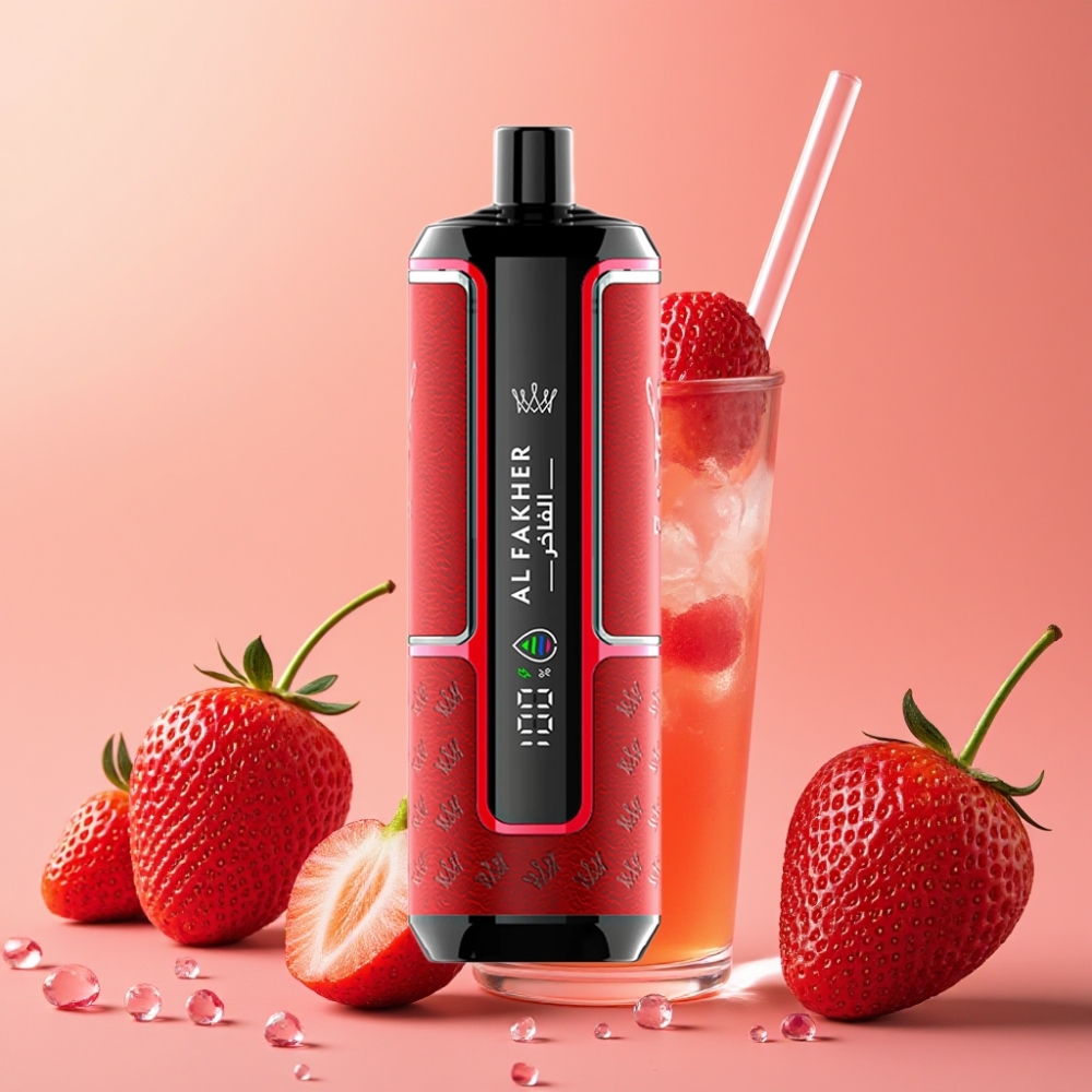 Al Fakher Crown Bar 15K Hypermax Kit Desechable de Fresa Punch con 22ml y 15000 Caladas