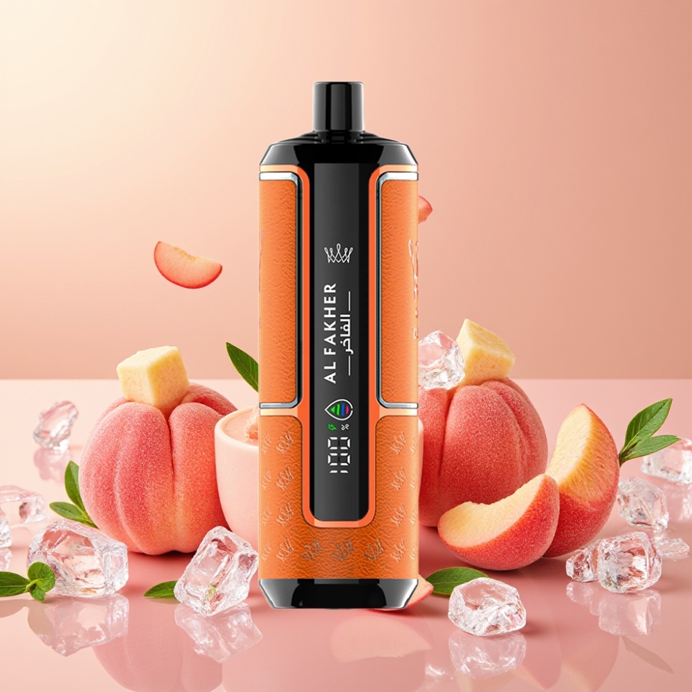 Al Fakher Crown Bar 15K Hypermax Vape Kit Desechable Melocotón Helado 22ml 15000 Caladas
