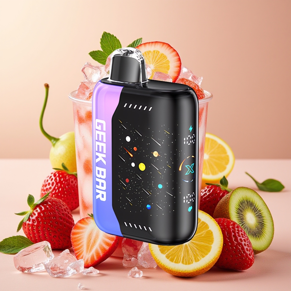 GEEK BAR Pulse X 42K Puffs Edición Meteorito Fresa Kiwi Hielo y 820mAh Carga Rápida