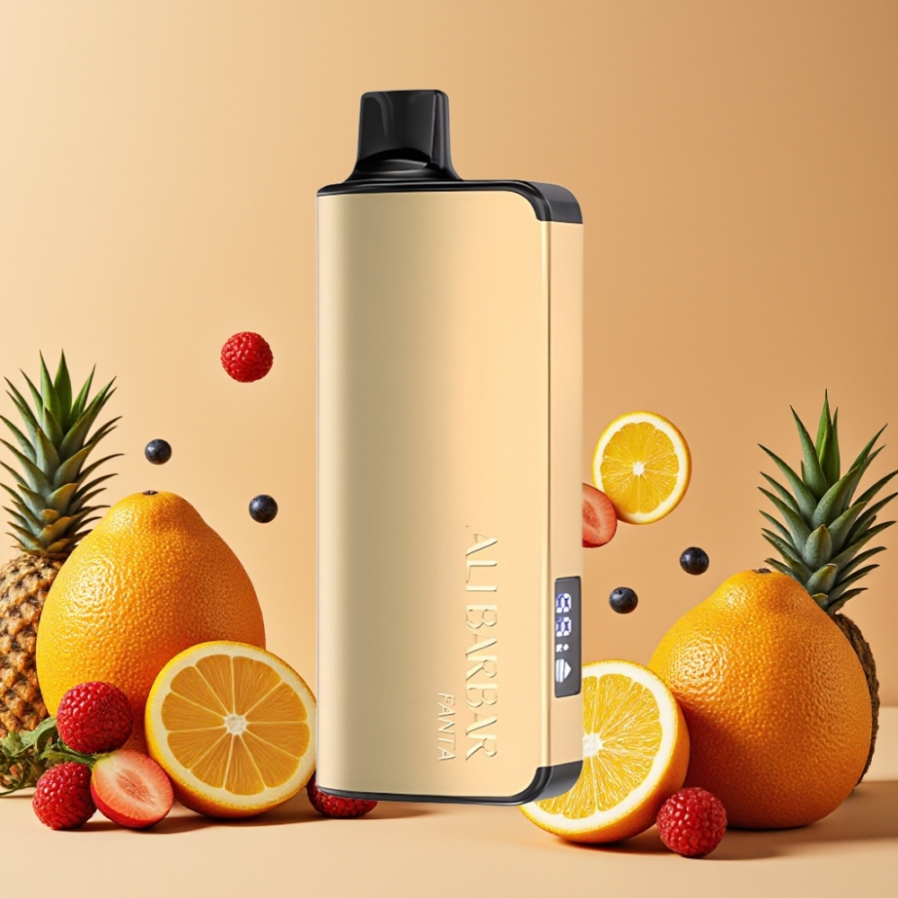 Alibarbar Ingot 9000 Puffs Desechable Vape Naranja con pantalla LED y 22ml