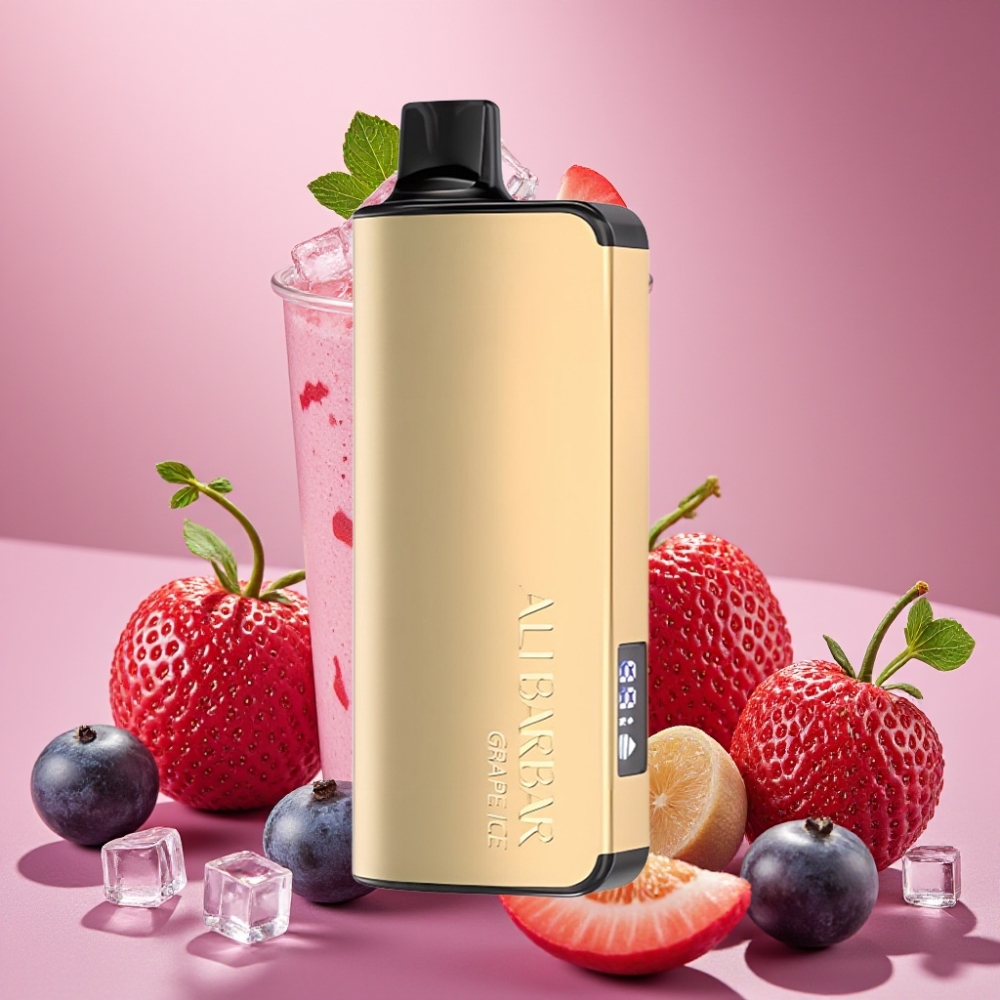 Alibarbar Ingot 9000 Puffs Vape Desechable Uva Helada con Pantalla LED y 22ml