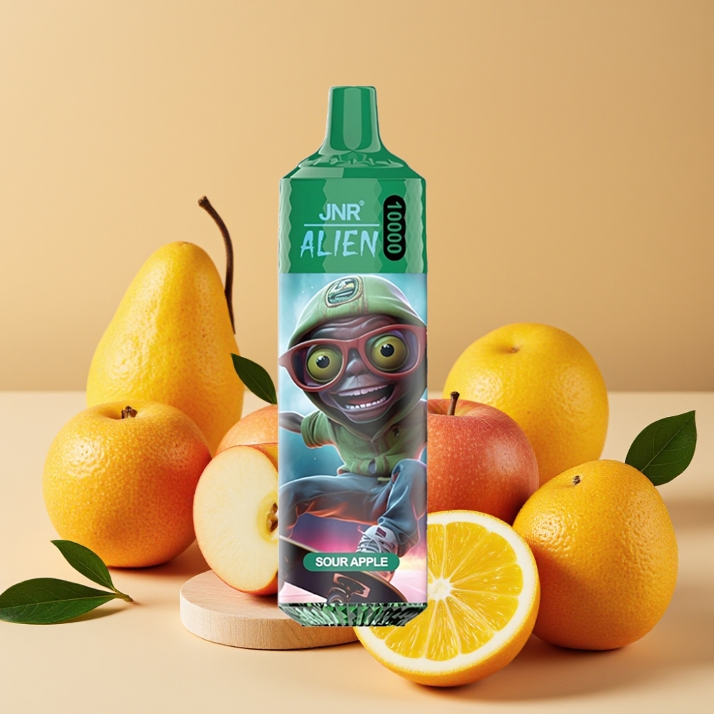 JNR Alien 10000 Puffs Vape Manzana Verde Disposable con Carga Rápida Type-C y LED RGB