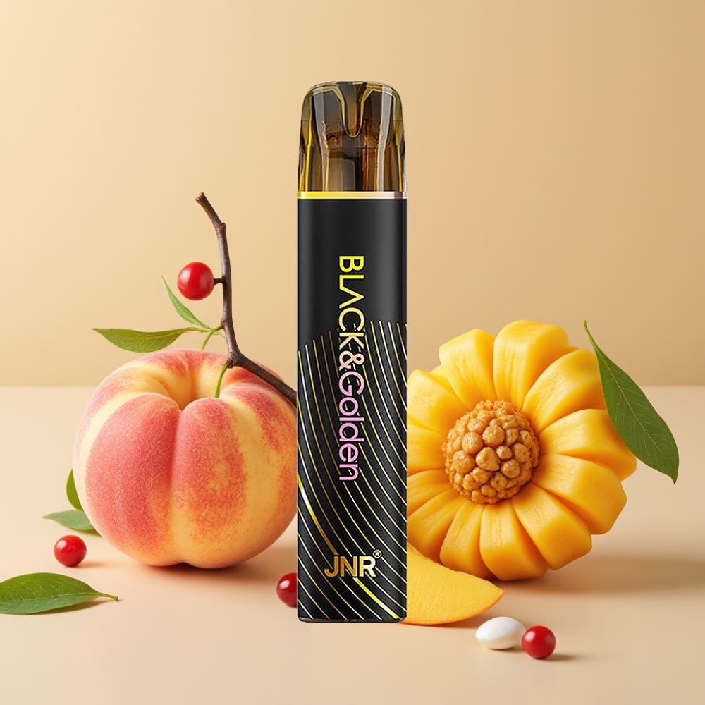 JNR Black&Golden 800 Puffs Desechable Vape Durazno Mango