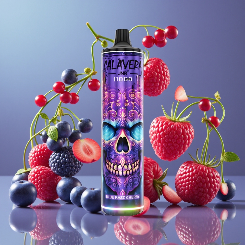 JNR Calavera 11000 Puffs Desechable Vape Arándano Azul Cereza con Puerto Tipo-C