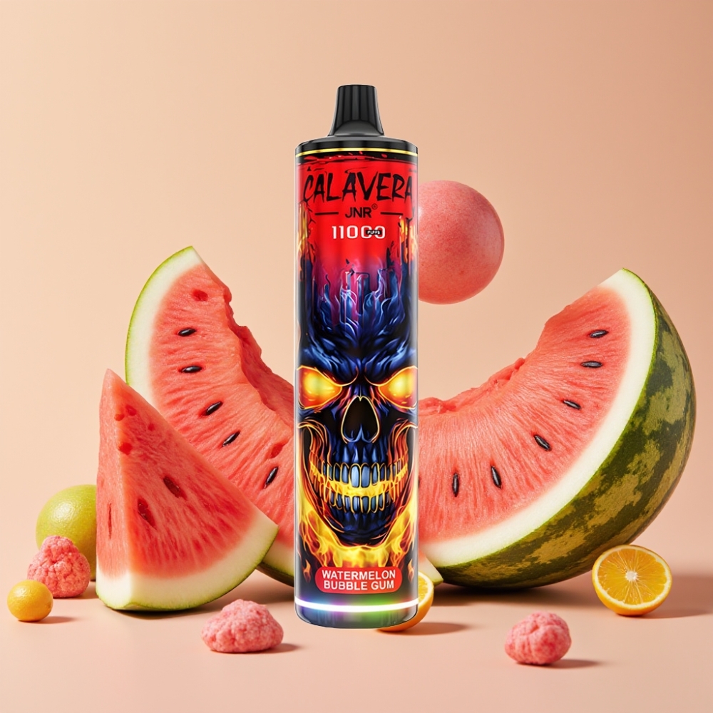 JNR Calavera 11000 Puffs Desechable Vape Chicle de Sandía con Puerto Type-C y 850mAh