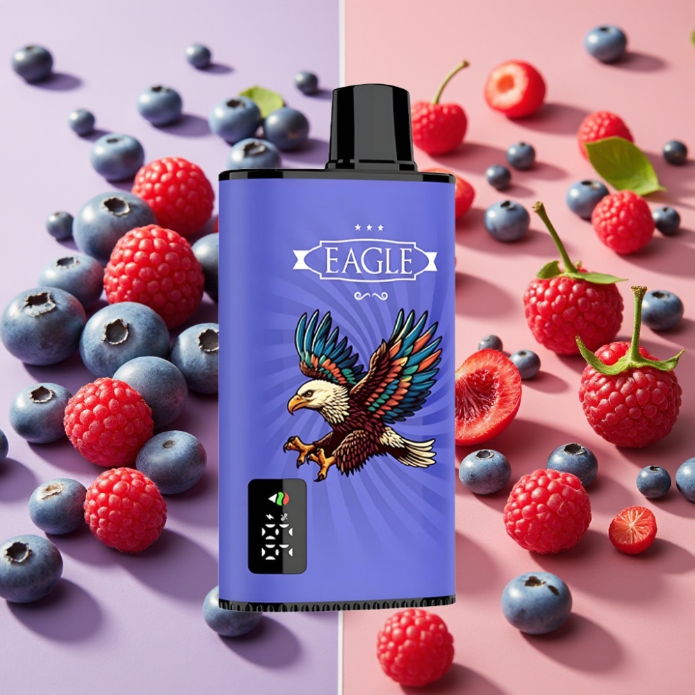 JNR EAGLE Smart 23000 Puffs Desechable Vape Arándano Frambuesa Cereza con Pantalla Digital y Bobina Mesh 1.0ohm