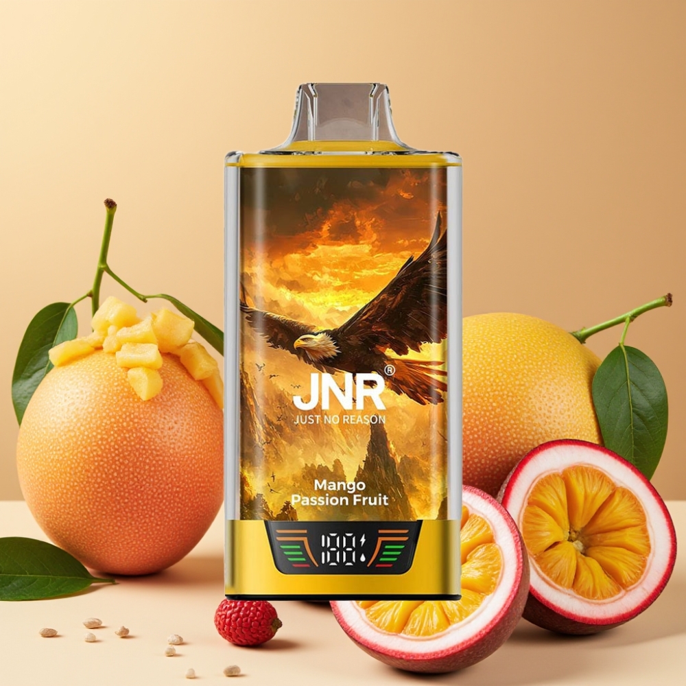 JNR Falcon Pro 28000 Vape Desechable Mango Maracuyá con Pantalla Inteligente y 28000 Caladas