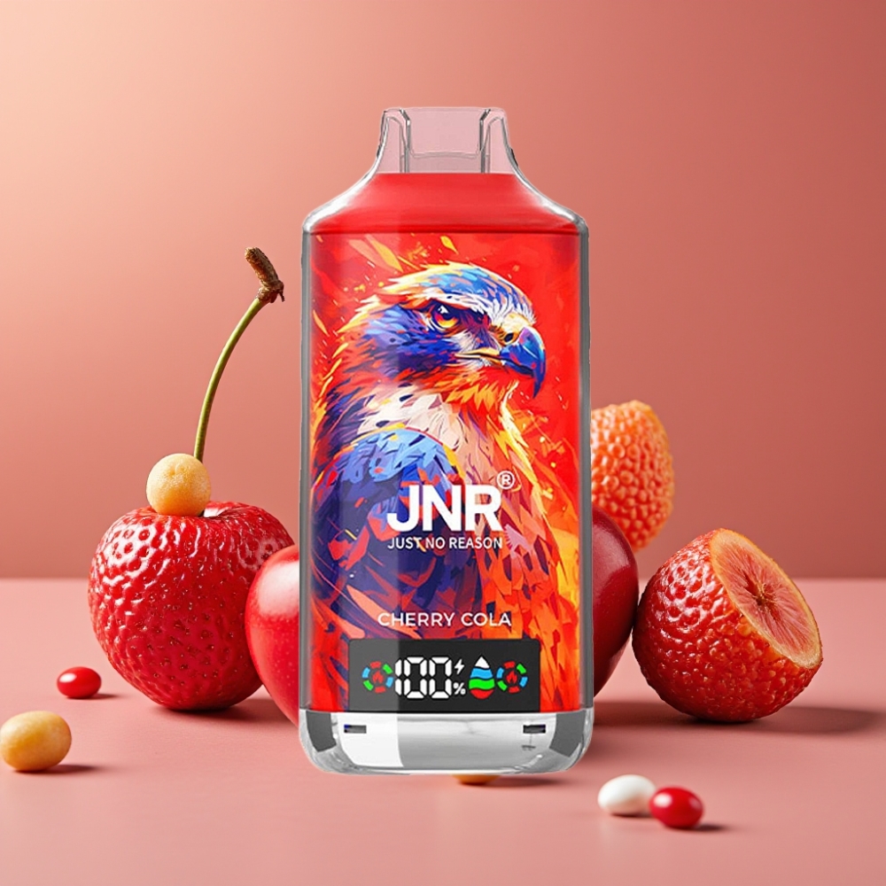 JNR Falcon X 18000 Puffs Vape Cereza Razón con Pantalla Digital y Carga Rápida Type-C