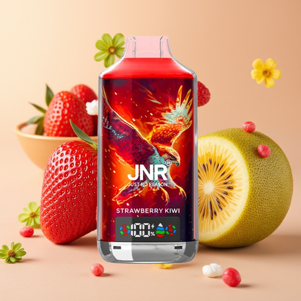 JNR Falcon X 18000 Puffs Vape Desechable Fresa Kiwi con Pantalla Digital y Carga Rápida Type-C
