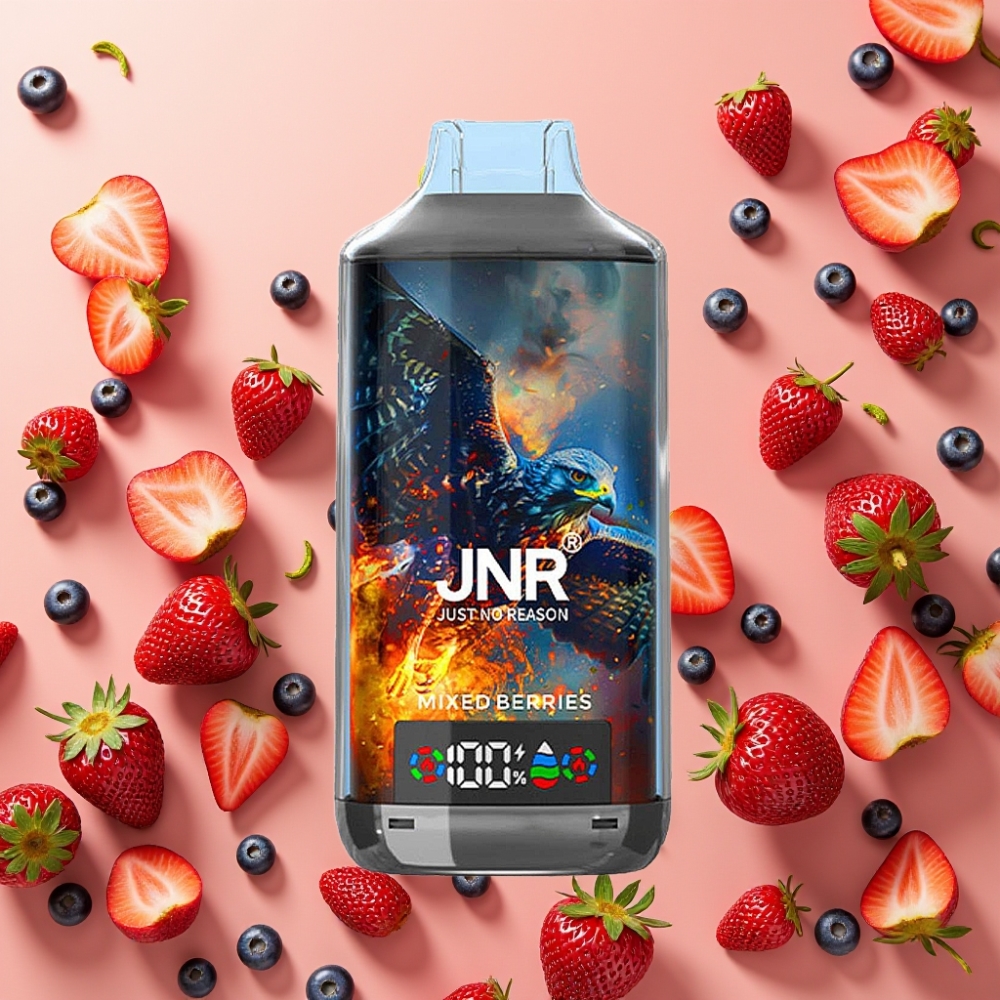 JNR Falcon X 18000 Puffs Vape Disposable Bayas Mixtas con Pantalla Digital y Carga Rápida Type-C