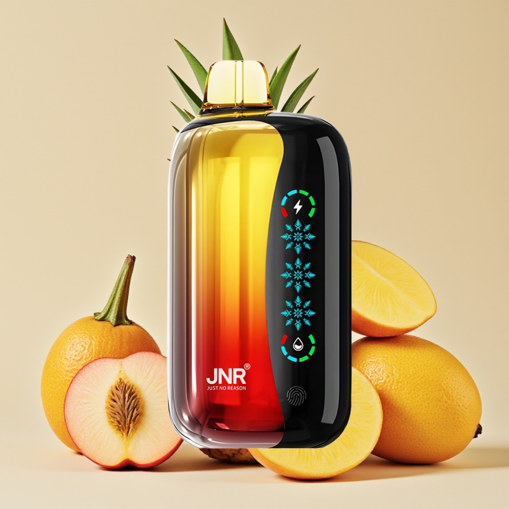 JNR Flex Ice 21000 Puffs Vape Desechable Durazno Mango Piña con Pantalla Táctil y 26ml