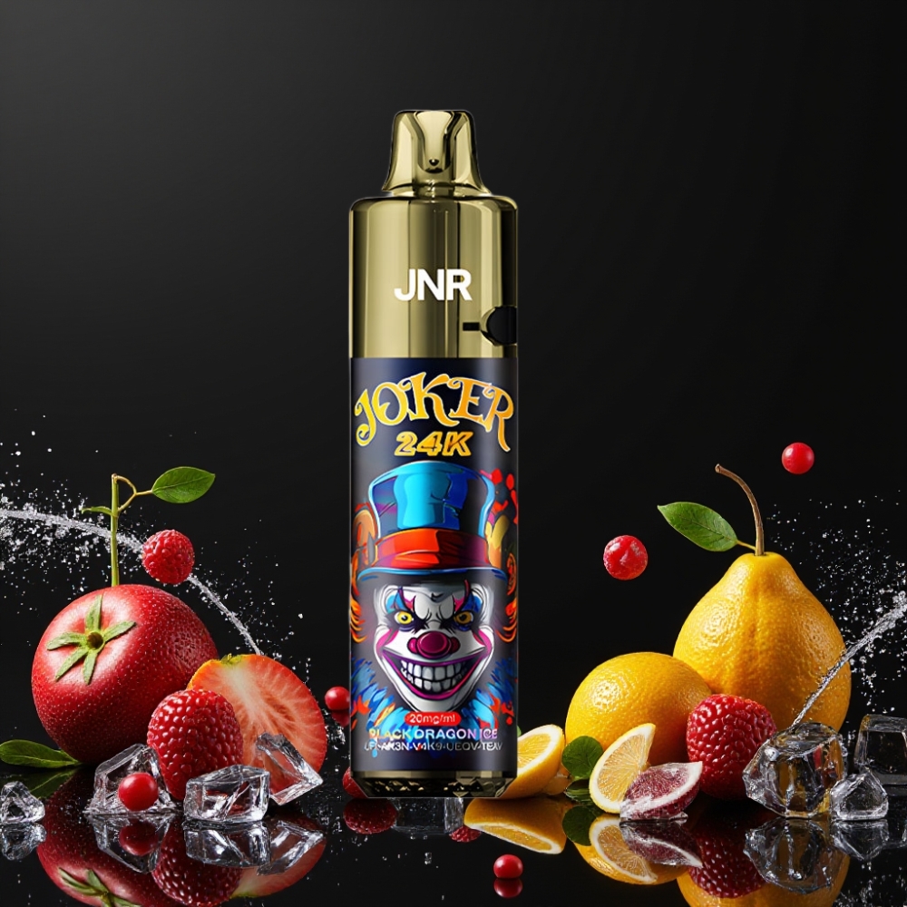JNR Joker 24K Puffs Desechable Vape Dragón Negro Hielo con 800mAh y 2% de nicotina