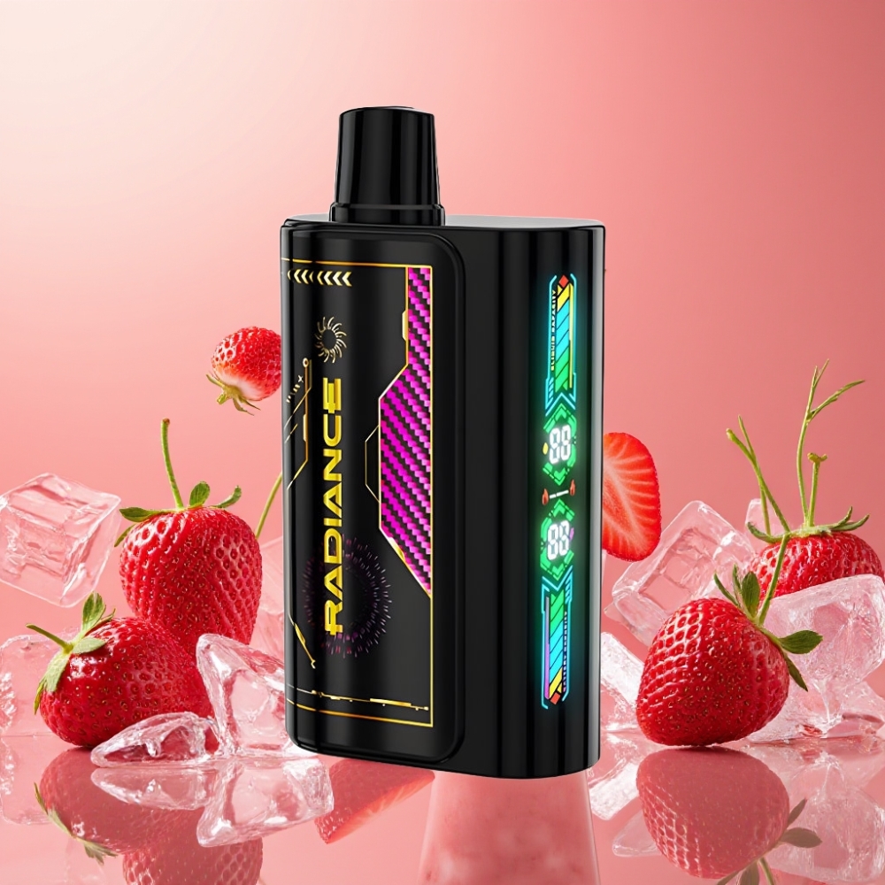 JNR Radiance 31000 Puffs Vape Desechable FRESA HIELO con Pantalla Animada Inteligente y Batería Recargable