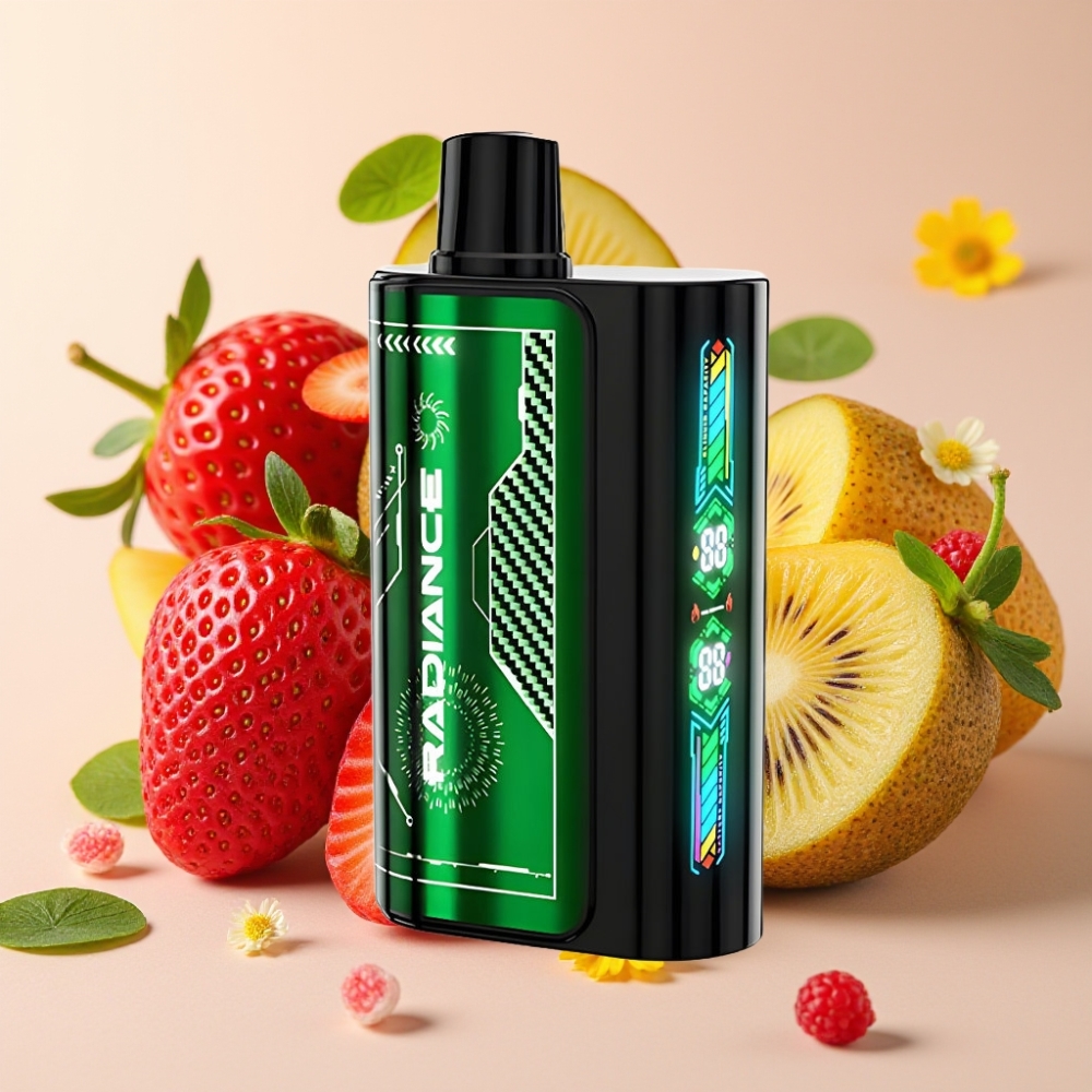 JNR Radiance 31000 Puffs Vape Desechable FRESA KIWI con Pantalla Animada y Batería Recargable