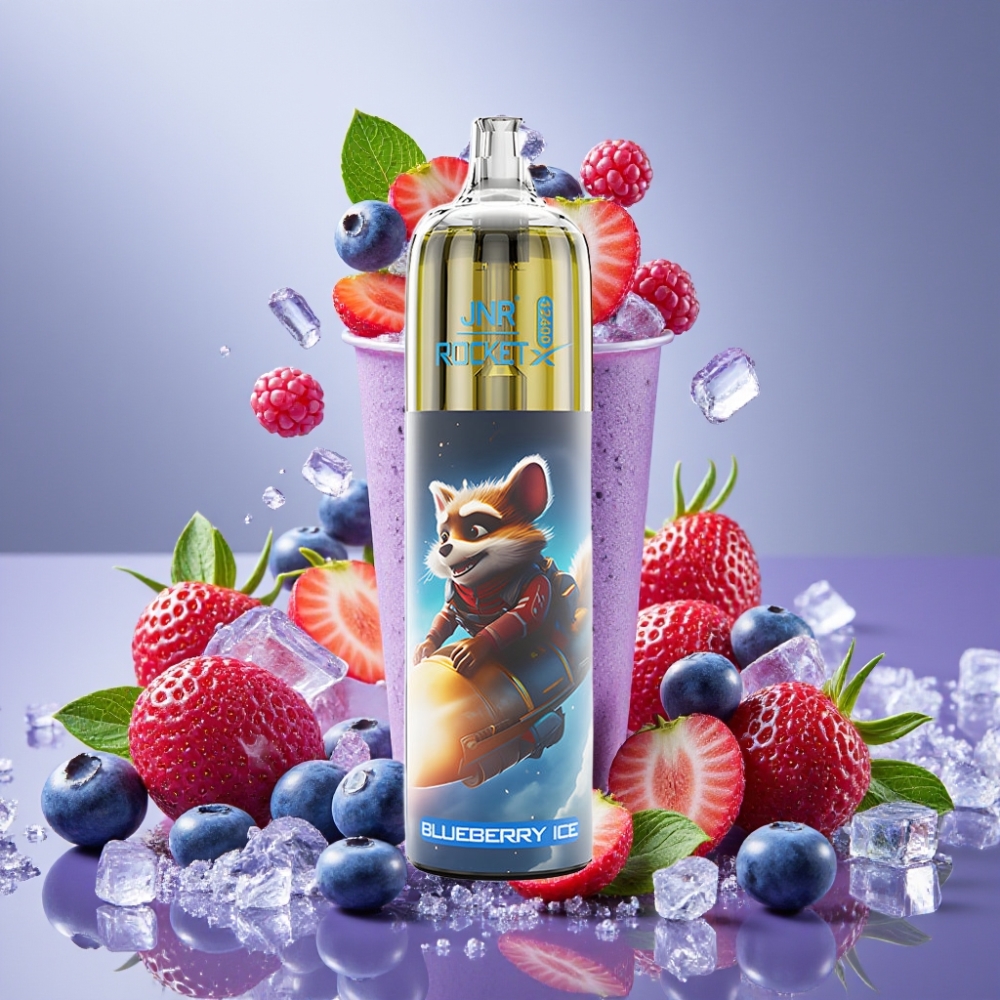 JNR Rocket-X 12400 Puffs Vape Desechable Blueberry Ice con RGB y Carga Rápida Type-C