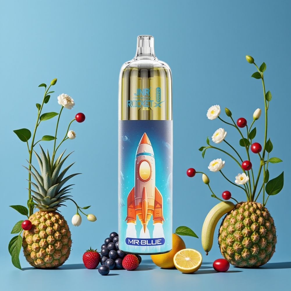 JNR Rocket-X 12400 Puffs Vape Desechable Sr. Azul con Flujo de Aire Ajustable y RGB