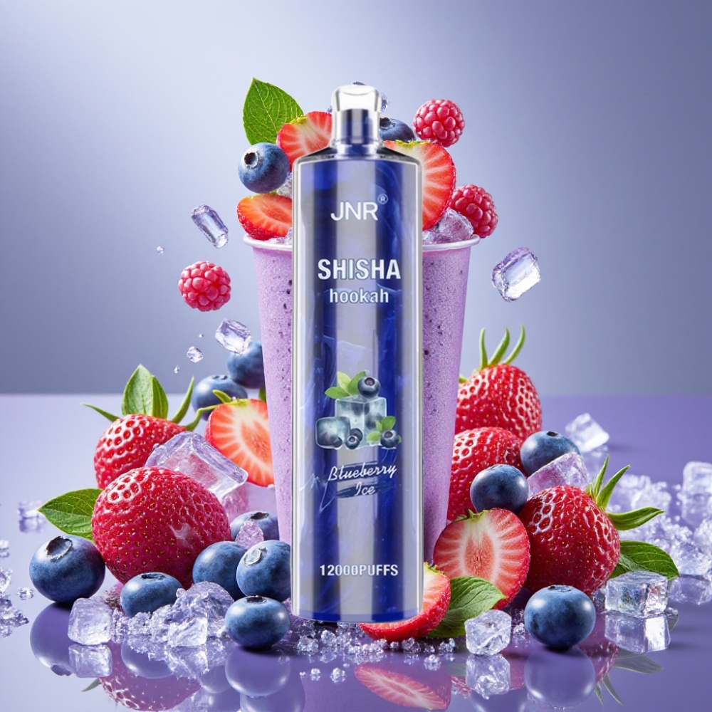 JNR Shisha Hookah 12000 Puffs Vape Desechable Menta Azulada 750mAh Tipo-C