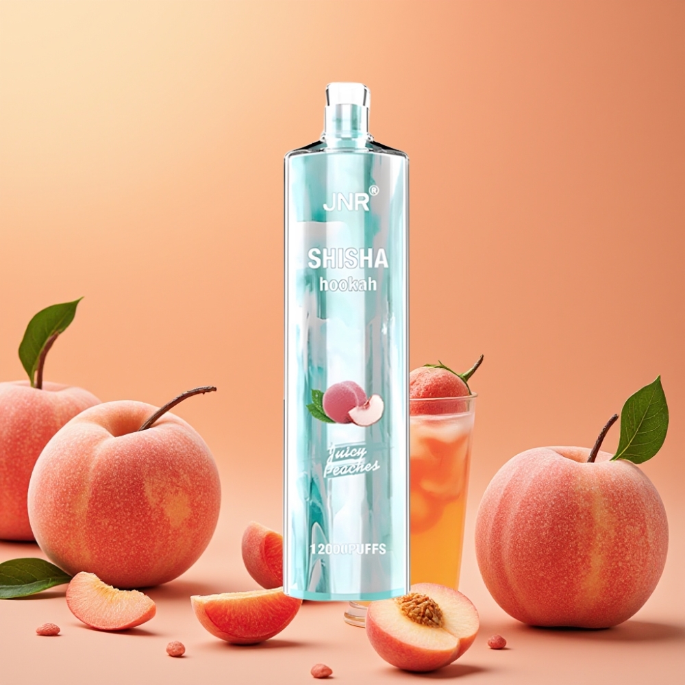 JNR Shisha Hookah 12000 Puffs Vape Disposable Melocotones Jugosos 24ml 750mAh