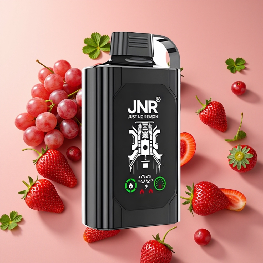JNR Shisha Hookah Box 20500 Puffs Vape Desechable Fresa Uva con Dual Mesh Coil