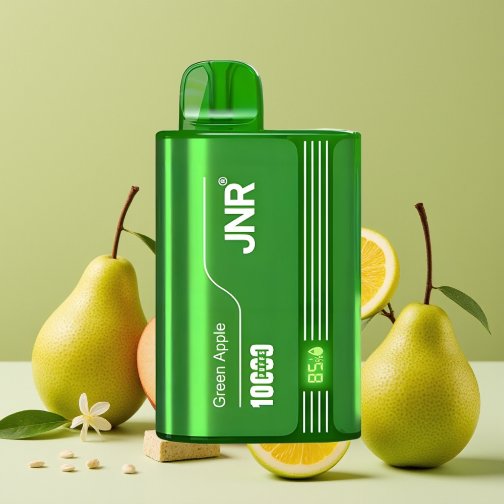 JNR Tank 10000 Puffs Vape Desechable Manzana Verde Melocotón Pera con Pantalla Digital y Carga Rápida Type-C