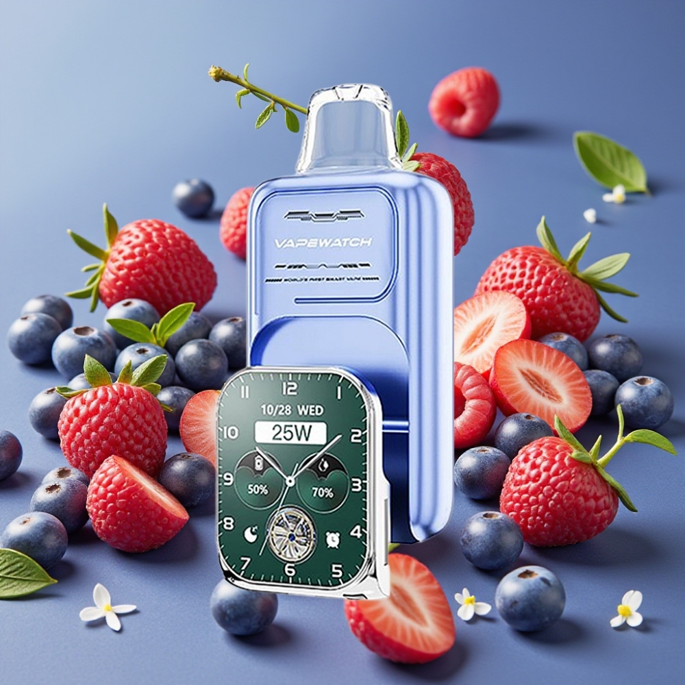 JNR VapeWatch 30000 Puffs Vape Desechable Blue Razz Hielo 19mL 5% Nicotina