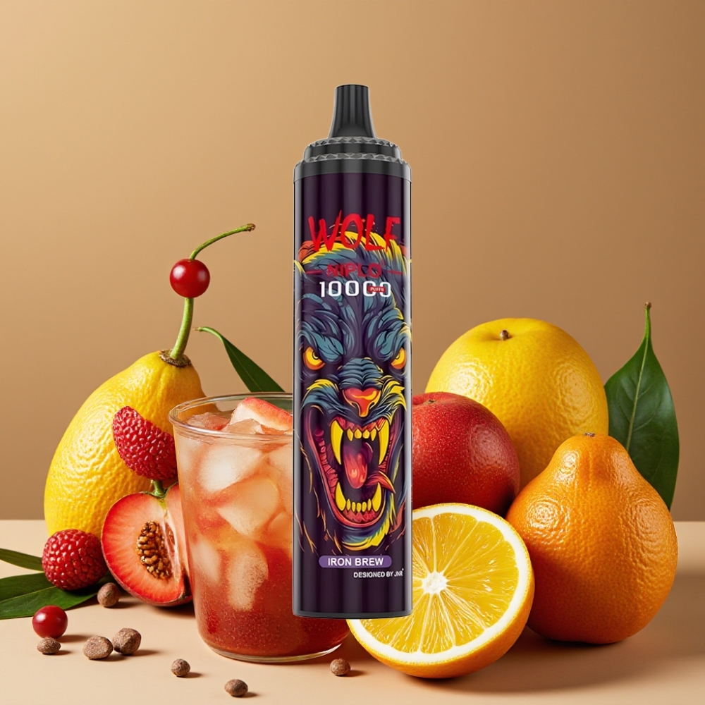 JNR Wolf Niplo 10000 Puffs Vape Desechable Brew de Hierro 20ml 5%