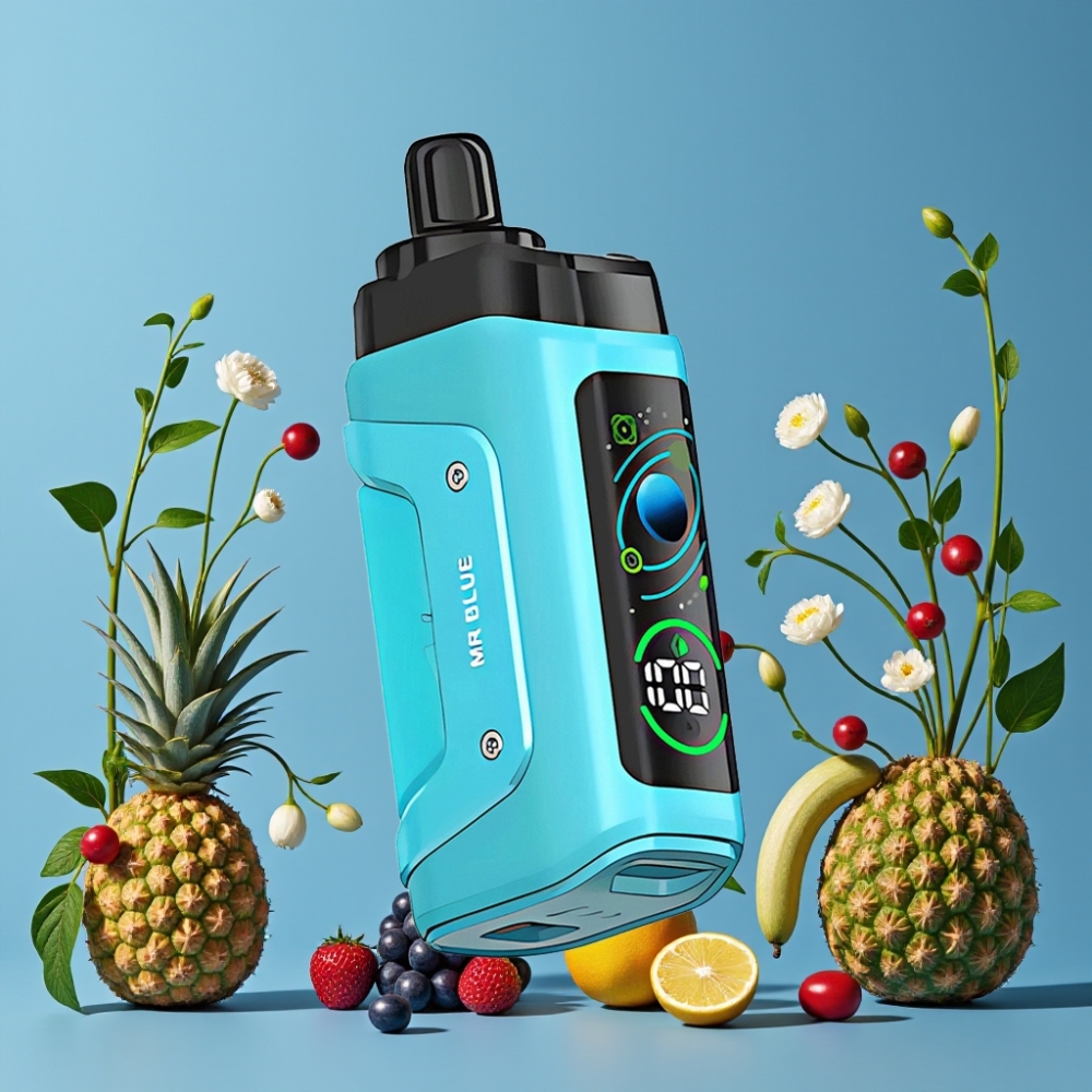 Razz Bar 45000 Puffs Desechable Vape Azul Sr y Razz Bar 45000 Puffs Desechable Vape con Bobina Mesh 1.0 Ohm