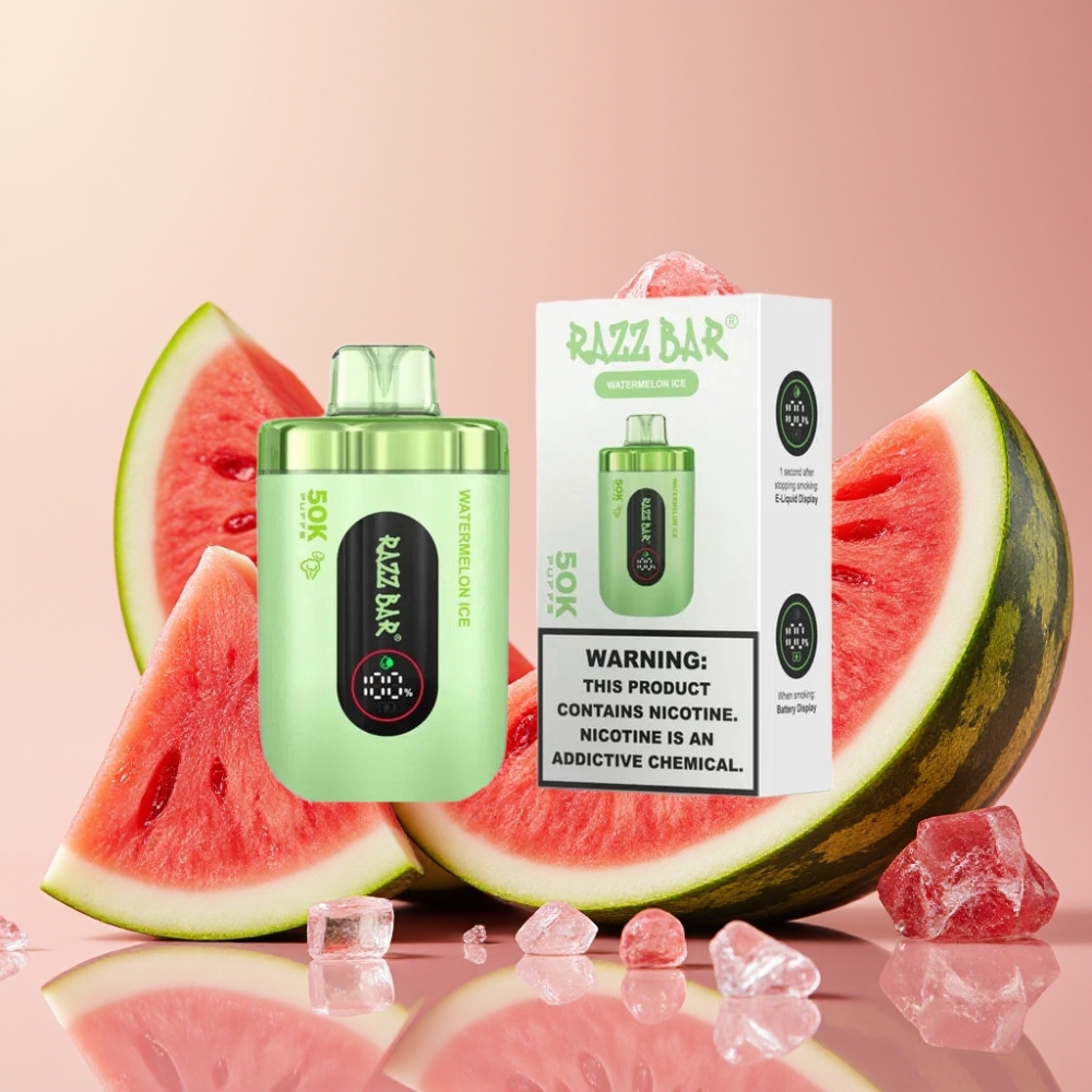 Razz Bar 50K Puffs Desechable Vape Sandía Helada y Razz Bar 50K Puffs Desechable Vape