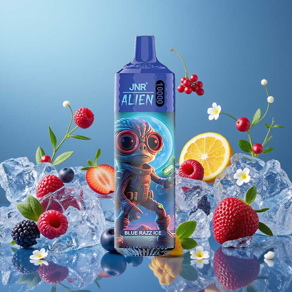 JNR Alien 10000 Puffs Vape Desechable Azul frambuesa hielo con RGB LED y 850mAh