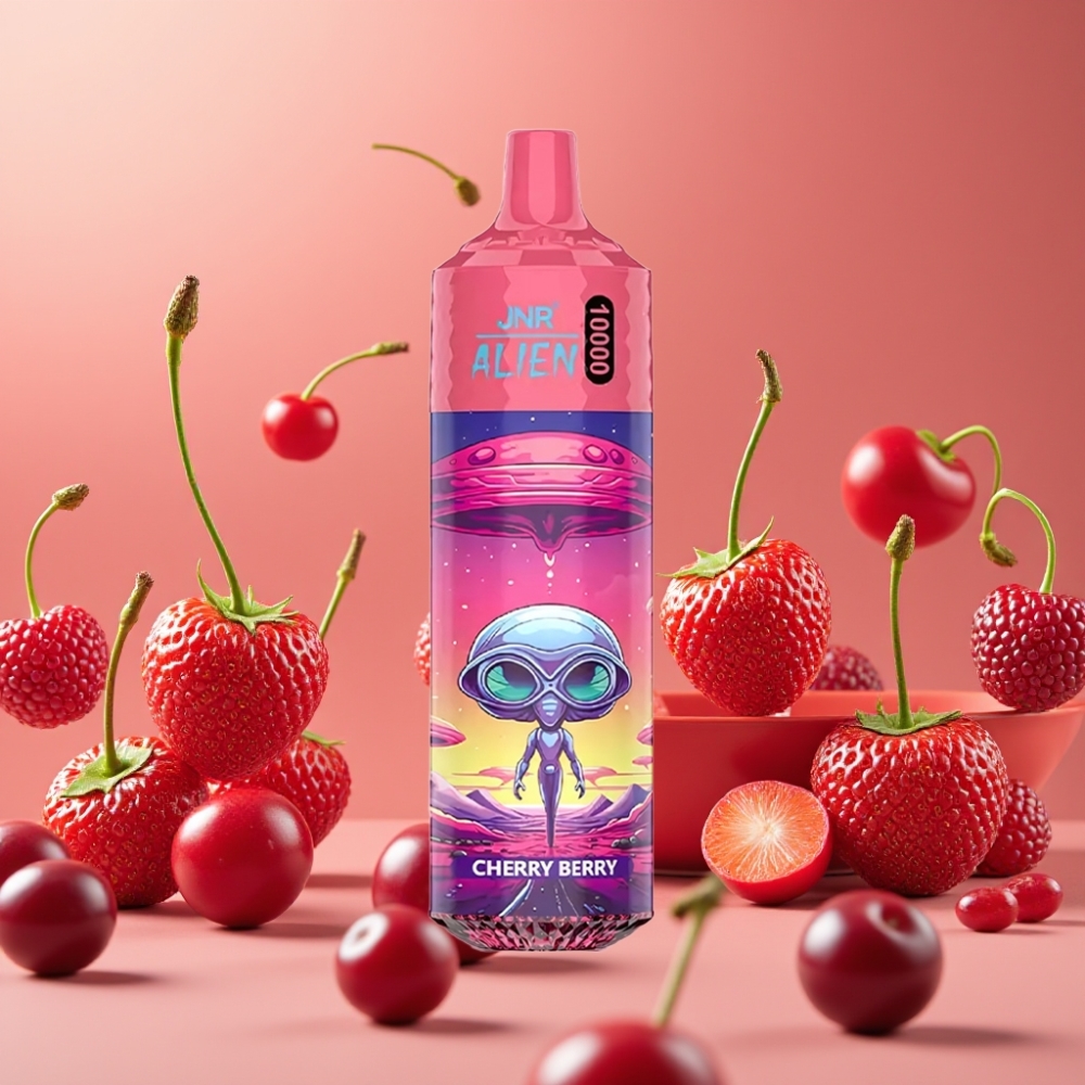JNR Alien 10000 Puffs Vape Desechable Cereza y Baya con Carga Rápida Tipo-C y LED RGB