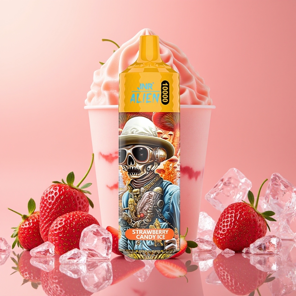 JNR Alien 10000 Puffs Vape Desechable Fresa Caramelo Hielo con 850mAh y Tipo-C