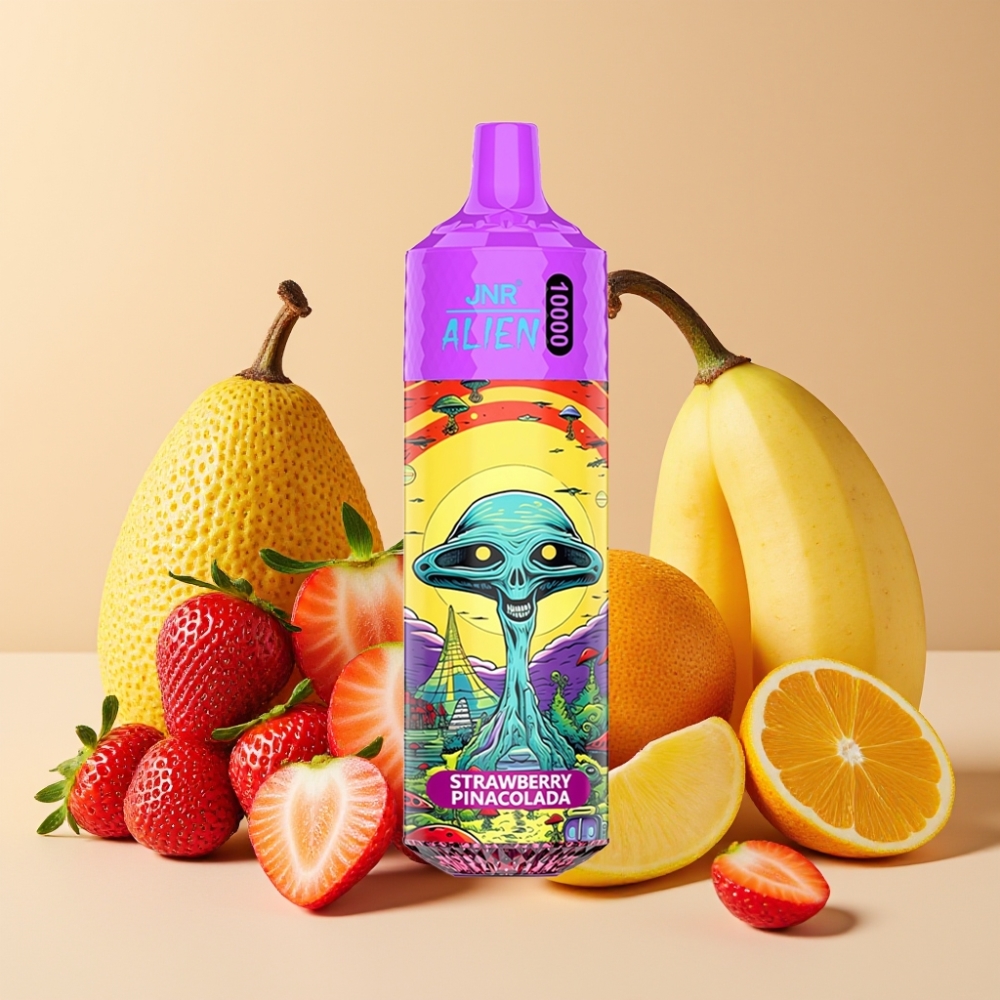 JNR Alien 10000 Puffs Vape Desechable Fresa Piña Colada con Carga Rápida Type-C y LED RGB