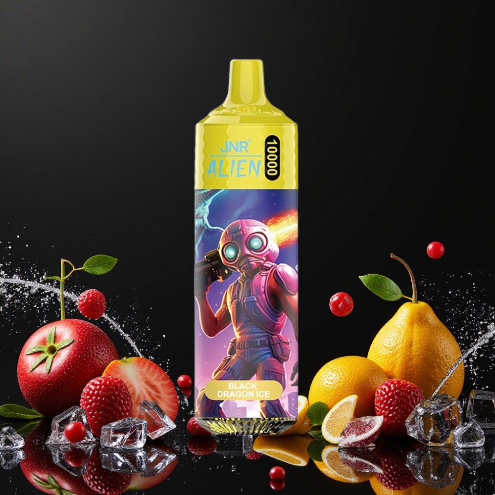 JNR Alien 10000 Puffs Vape Disposable Dragón Negro Hielo con carga Type-C y LED RGB