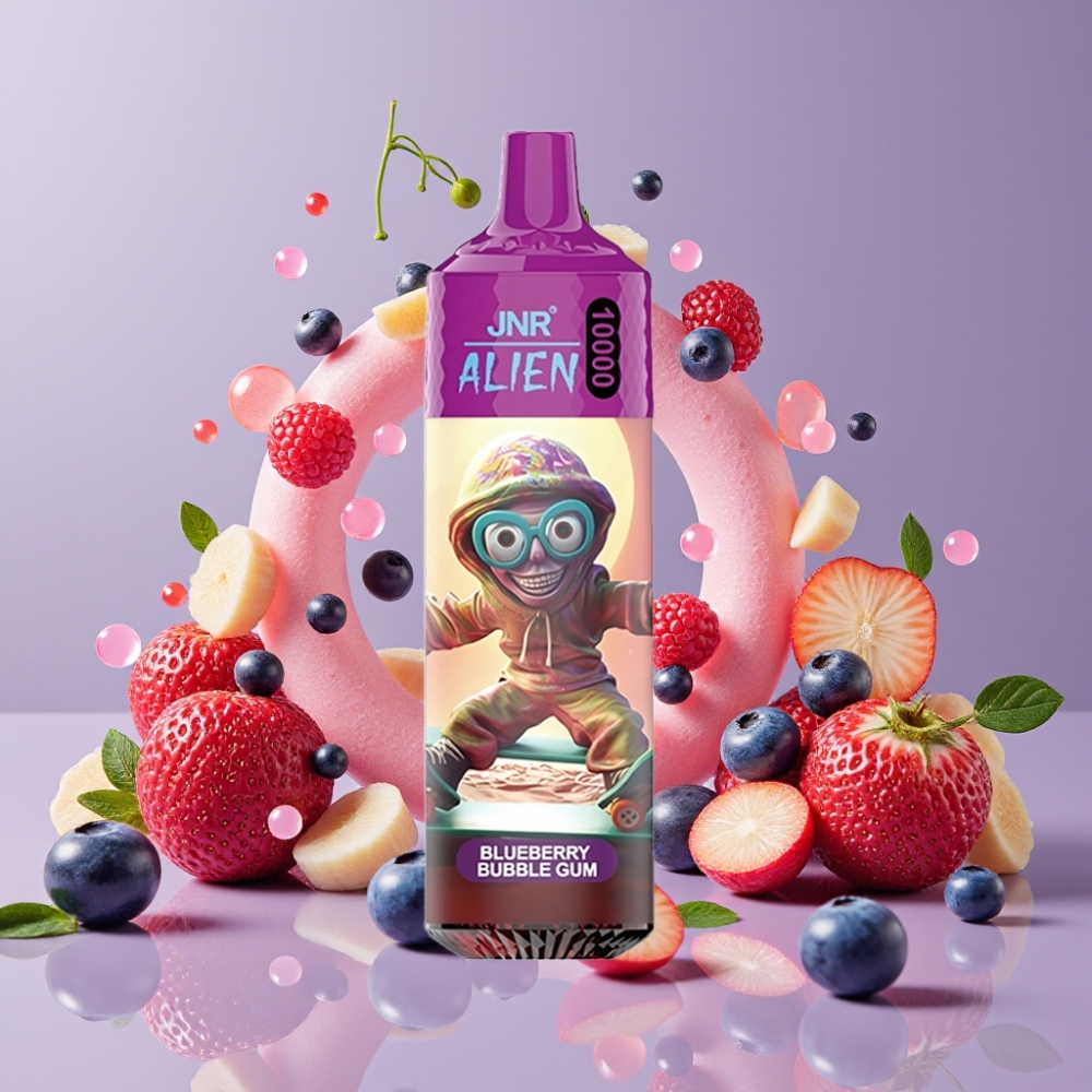 JNR Alien 10000 Puffs Vape Desechable Chicle de Arándano con Carga Rápida Type-C