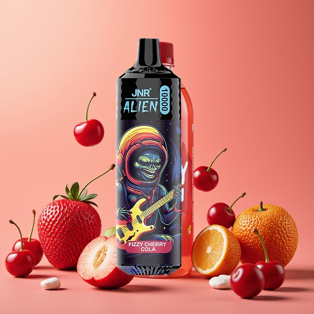 JNR Alien 10000 Puffs Vape Desechable Cereza Cola Fizzy con Carga Rápida Type-C y LED RGB