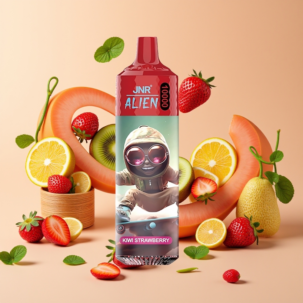 JNR Alien 10000 Puffs Vape Desechable Kiwi Fresa con Carga Rápida Type-C y RGB