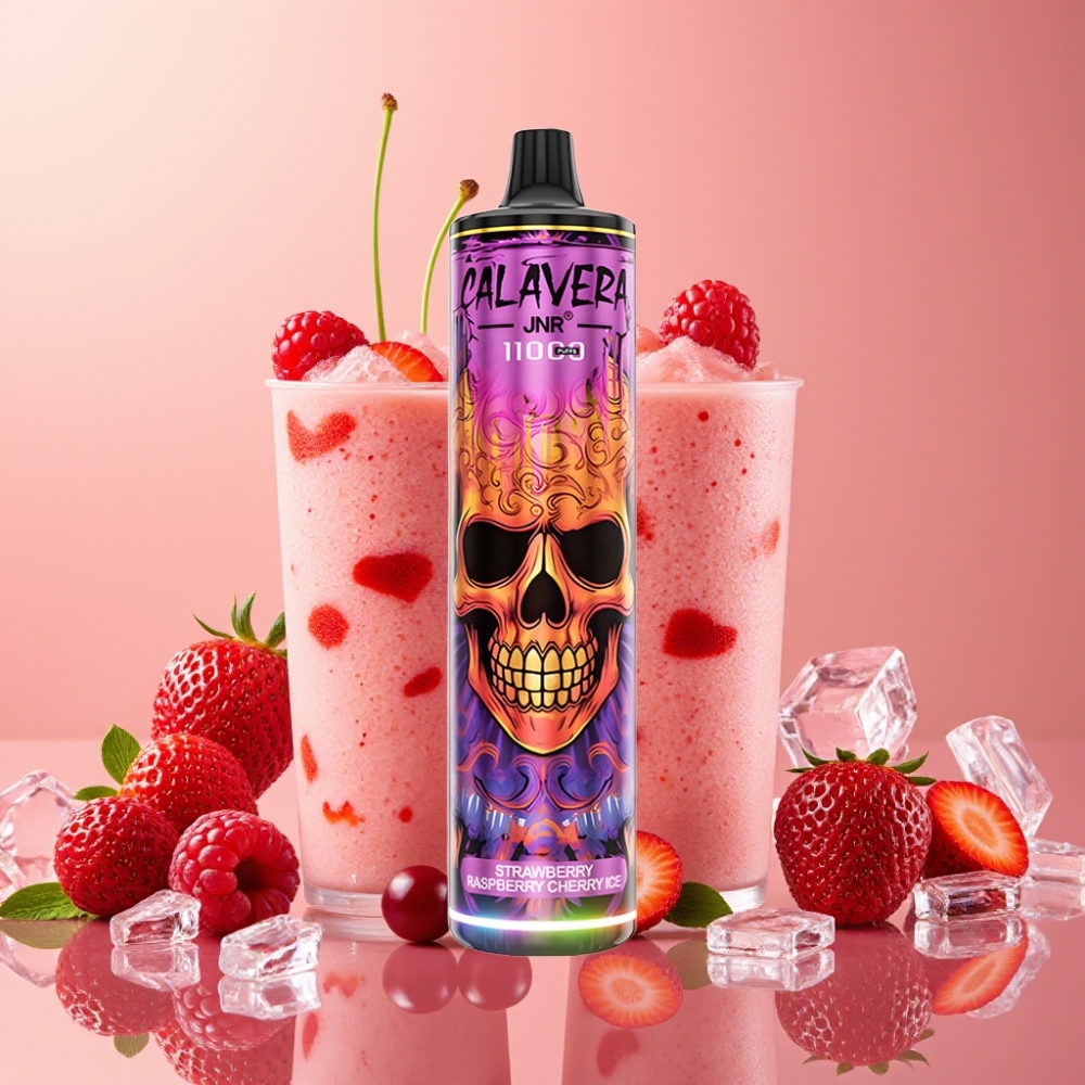 JNR Calavera 11000 Puffs Desechable Fresa Frambuesa Cereza Hielo con Puerto Type-C y 850mAh