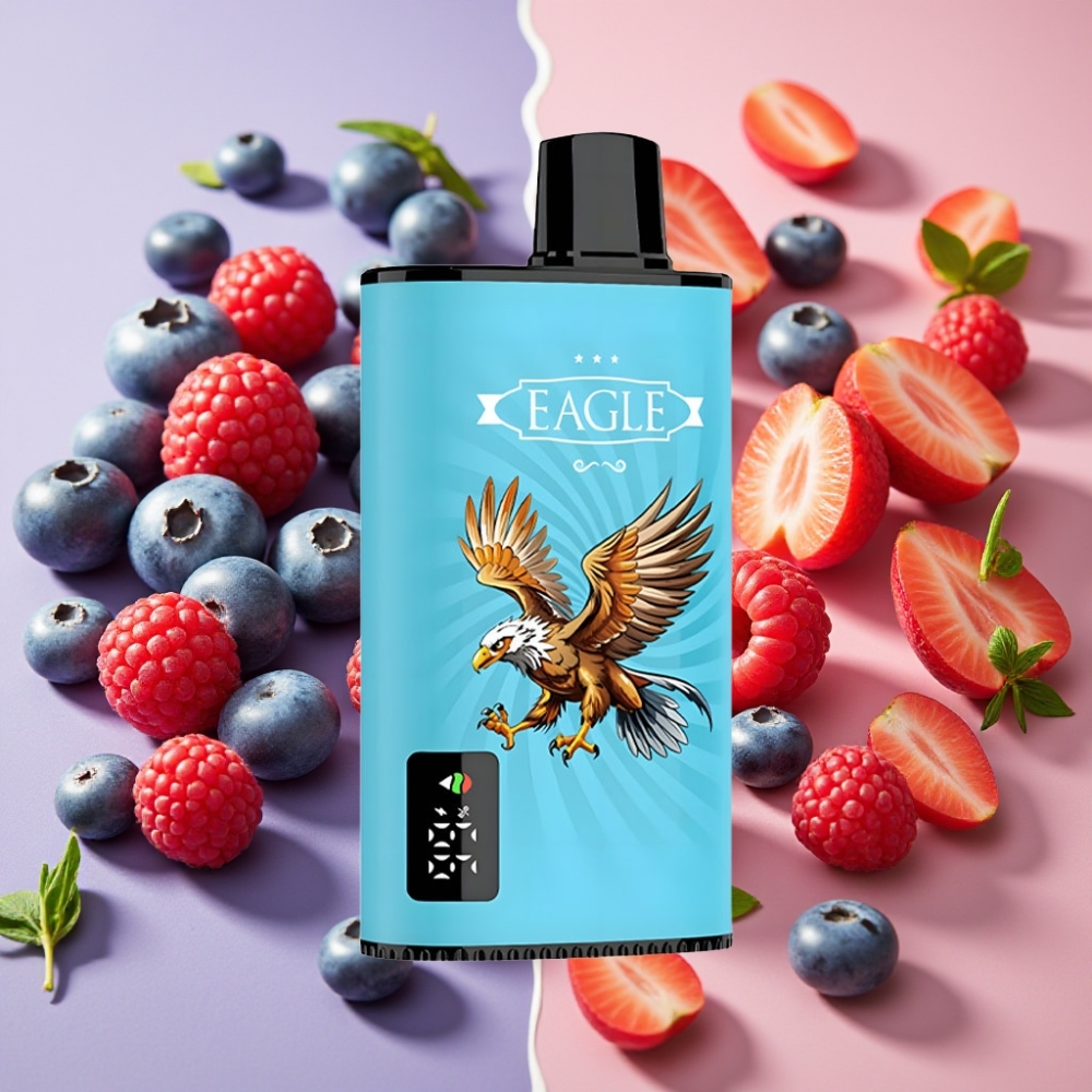 JNR EAGLE Smart 23000 Puffs Desechable Vape Arándano Agrio Frambuesa con Pantalla Digital y 10ohm Mesh Coil