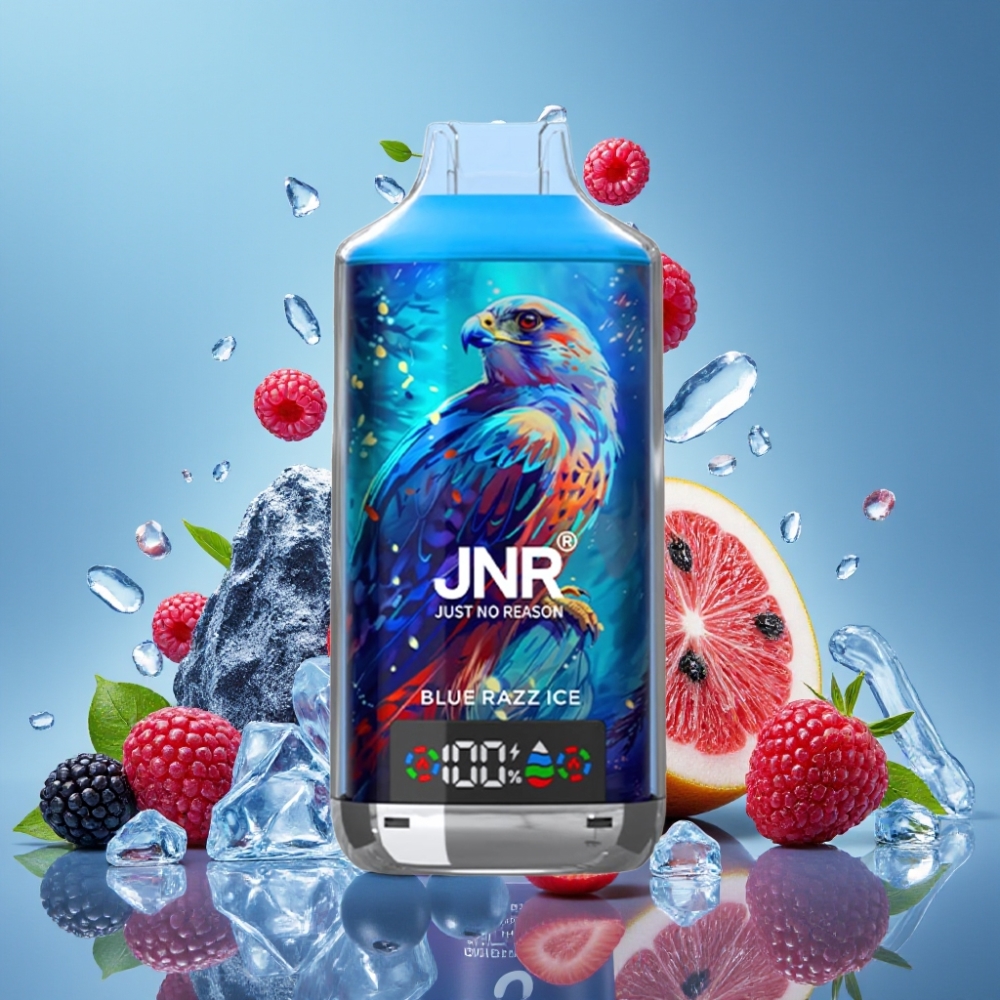 JNR Falcon X 18000 Puffs Vape Desechable Blue Razz Hielo con Pantalla Digital y Carga Rápida Type-C