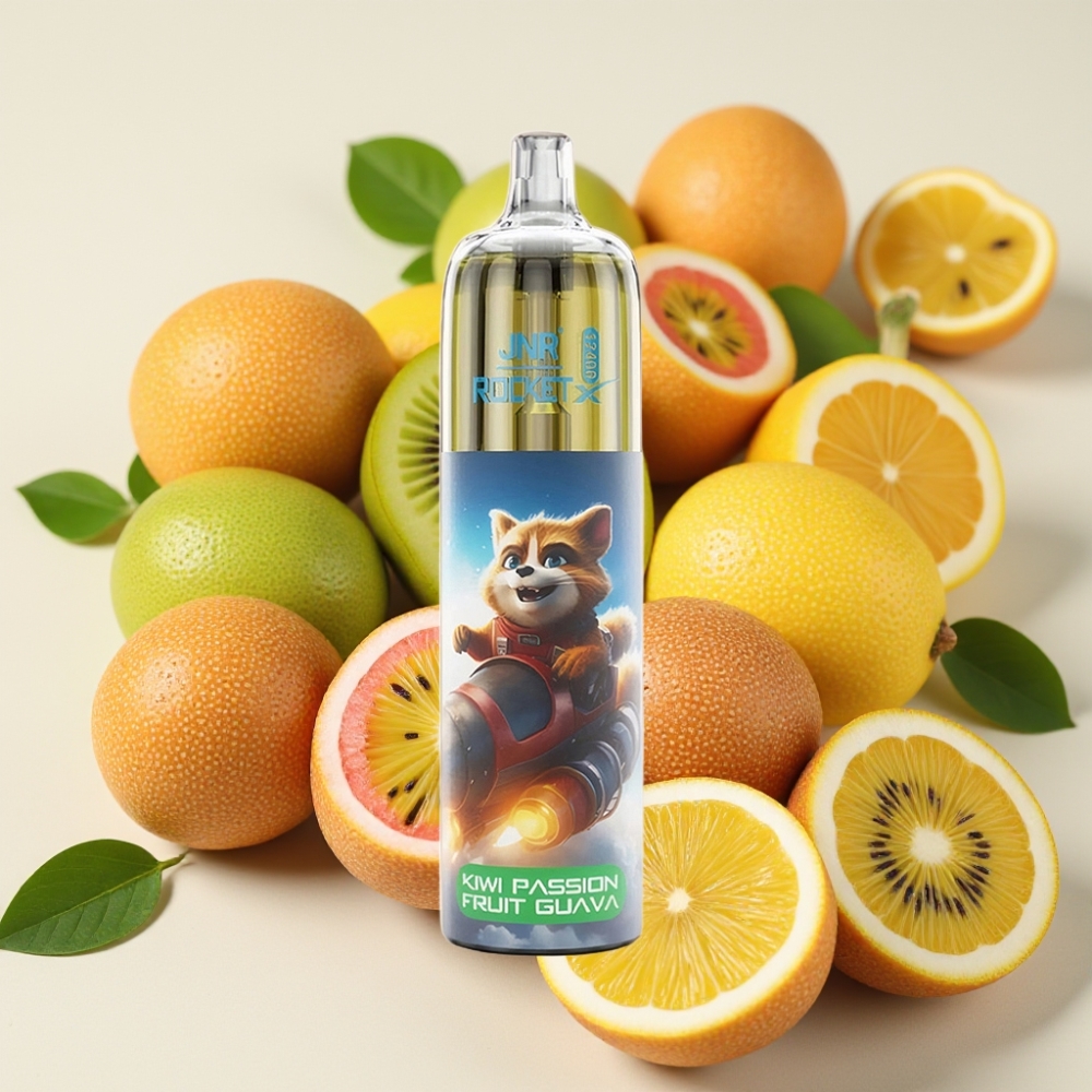 JNR Rocket-X 12400 Puffs Desechable Vape Kiwi Maracuyá Guayaba con RGB y Carga Rápida Type-C