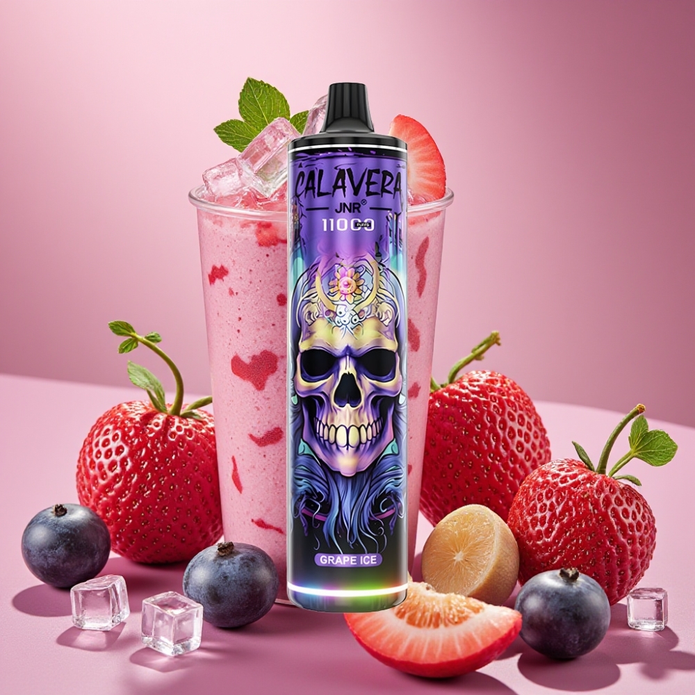 JNR Calavera 11000 Puffs Desechable Vape Hielo Uva con Puerto Type-C y 850mAh