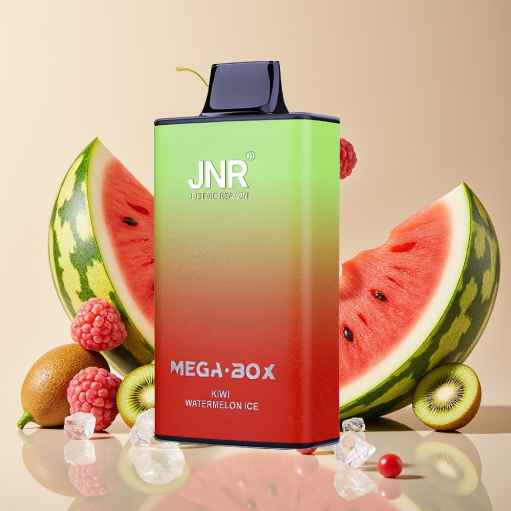 JNR Mega Box 25000 Puffs Vape Desechable Kiwi Sandía Helada con Carga Rápida Type-C