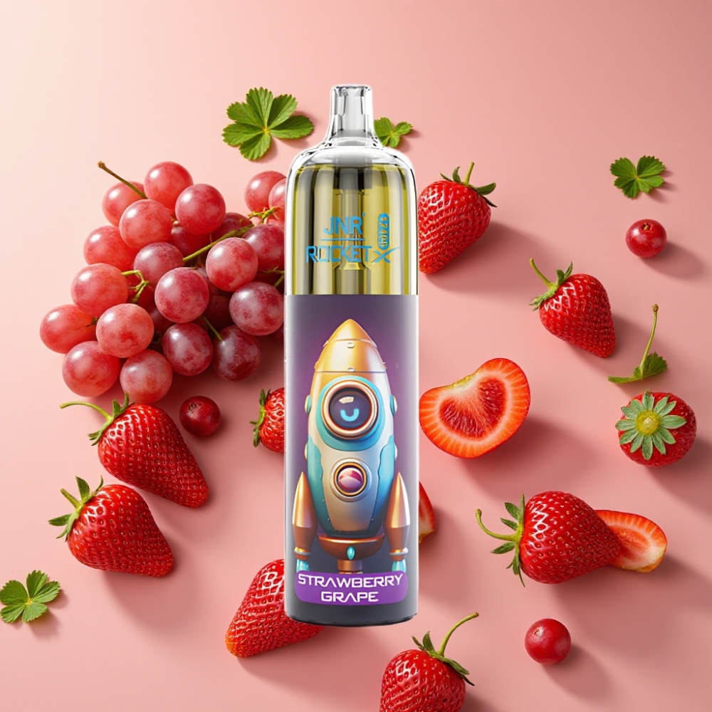 JNR Rocket-X 12400 Puffs Desechable Vape Fresa Uva con RGB y Carga Rápida Tipo-C