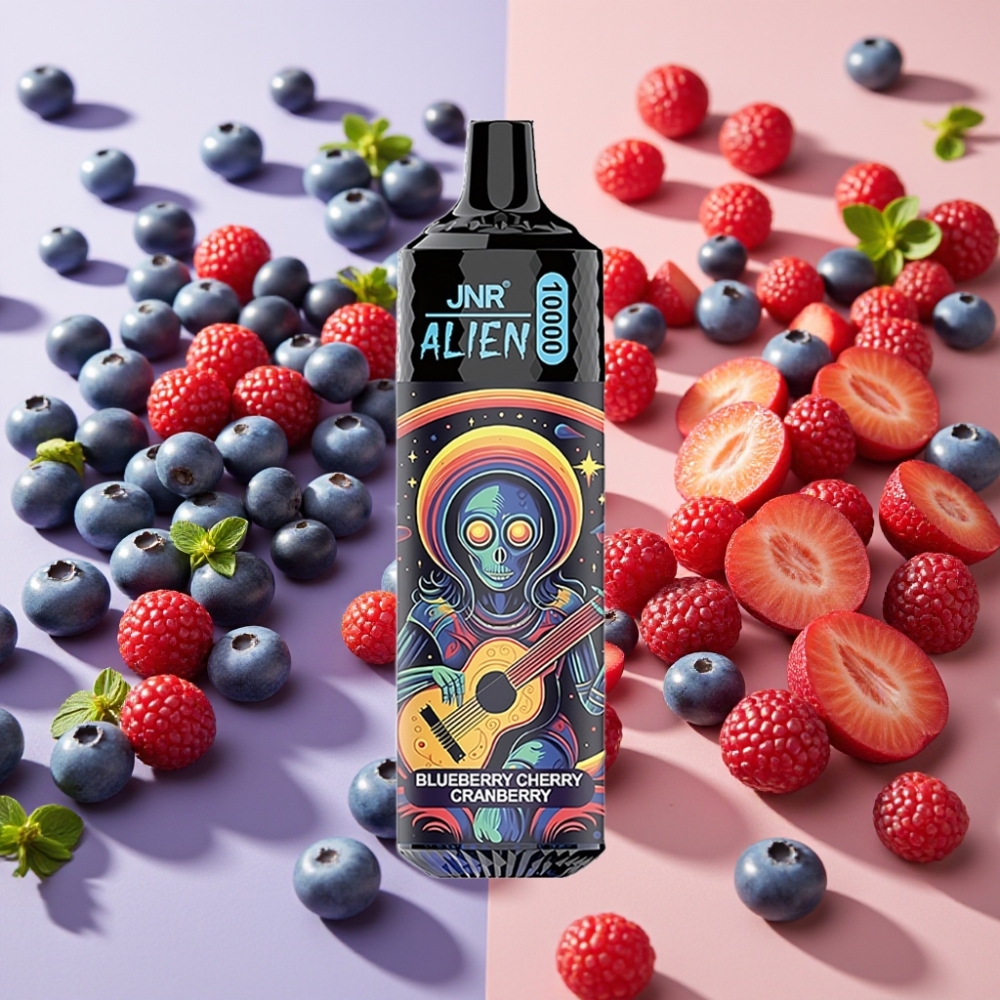 JNR Alien 10000 Puffs Vape Desechable Arándano Cereza Azul con Carga Rápida Type-C y LED RGB