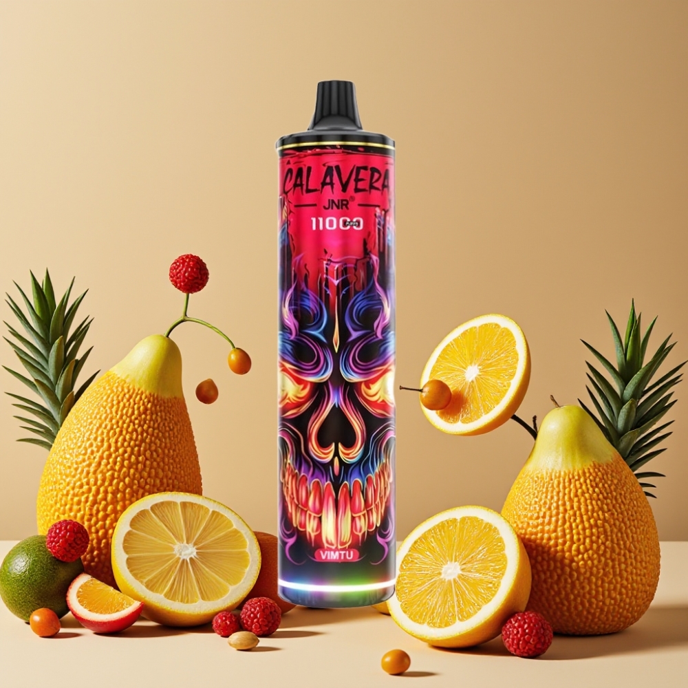 JNR Calavera 11000 Puffs Vape Desechable Vimtu con Puerto Type-C y 21ml de Líquido